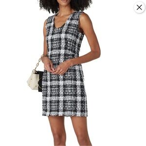 Theory Black and White Checkered Mini Dress